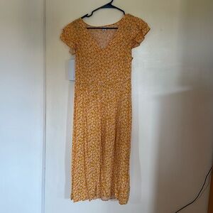 Yellow floral old navy midi dress